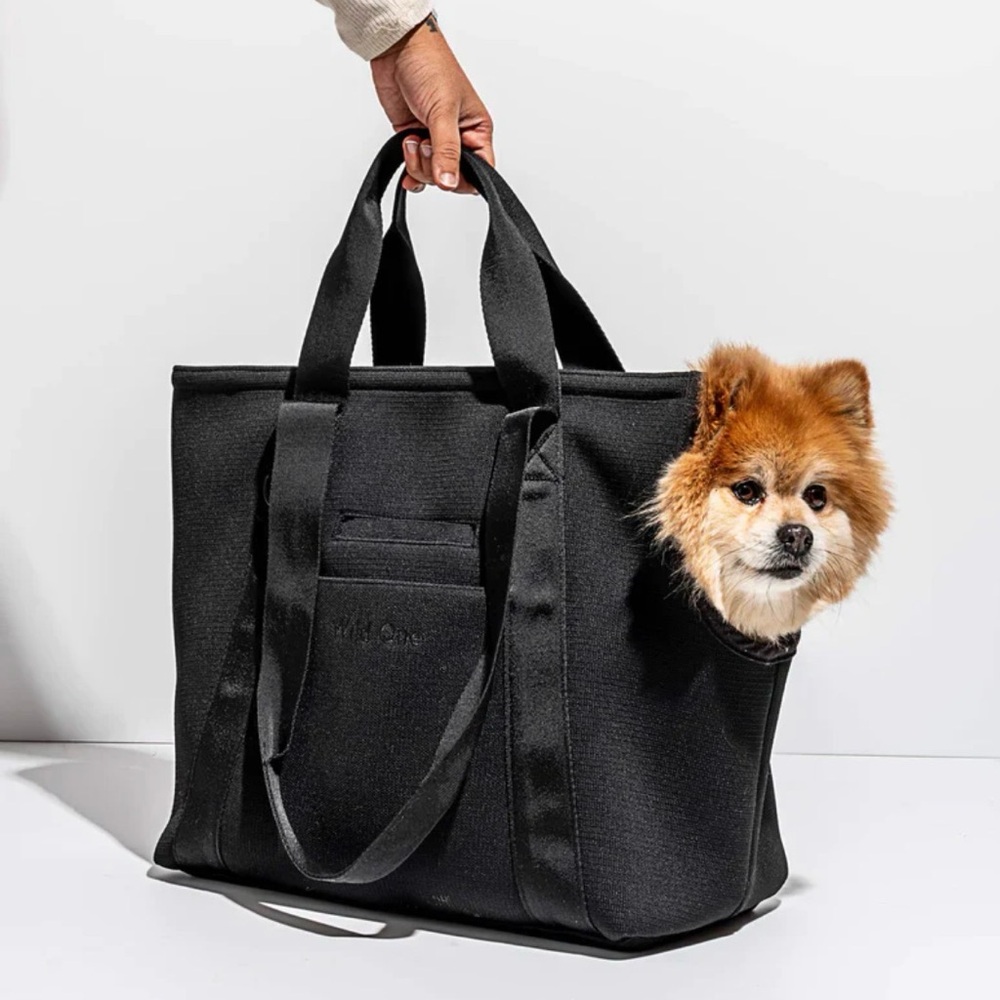 Wild One Everyday Pet Carrier Tote Bag for Dogs - Black